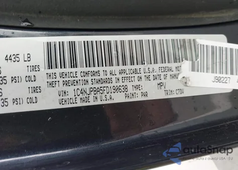 2015 Jeep Patriot Sport from USA, damaged, VIN 1C4NJPBA5FD190638